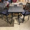 Outdoor Table and Two Chairs with Blue Cushions