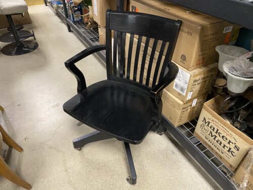 Black Wooden Swivel Office Chair