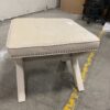 SAVAFAVIEH Badgley X Frame White Studded Ottoman