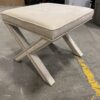 SAVAFAVIEH Badgley X Frame White Studded Ottoman