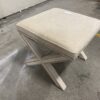 SAVAFAVIEH Badgley X Frame White Studded Ottoman