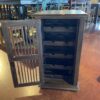 Vintage Wood Wine Rack with Key
