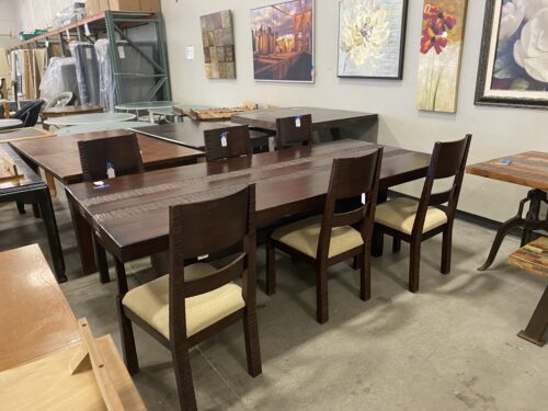 NATIVA Canyon Darkwood Natural Edge Dining Set - 6 chair