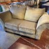 Transitional Style Loveseat with Rolled Arms