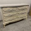 Vintage French Style White and Gold 6 Drawer Dresser