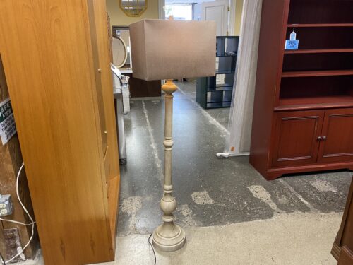 Wooden Standing Lamp w/ Rectangular Shade