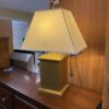 Square Brass Table Lamp w/ Rectangular Shade