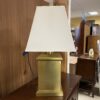 Square Brass Table Lamp w/ Rectangular Shade