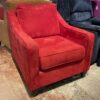 Vibrant Crimson Faux Suede Armchair