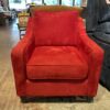 Vibrant Crimson Faux Suede Armchair