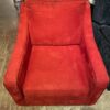 Vibrant Crimson Faux Suede Armchair
