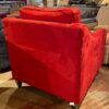 Vibrant Crimson Faux Suede Armchair