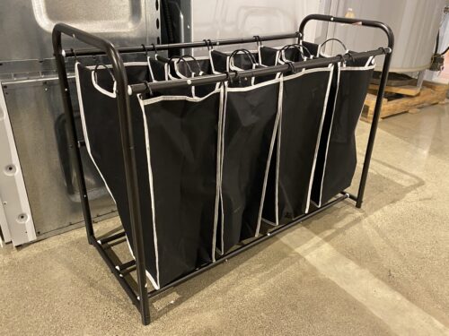 Black & White 4-Bag Hanging Hamper Bin
