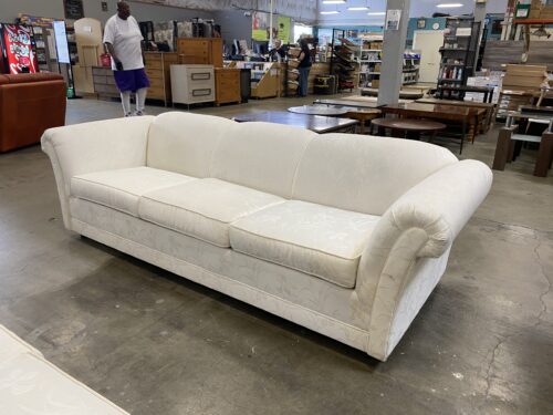 KRAUSES Monocromatic Satin Stitched Floral Sofa