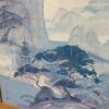 Leather and Gold Framed Blue Washed Mountains Print
