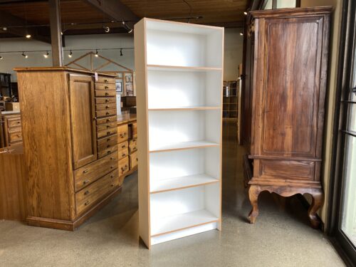 Crisp White & Blonde Adjustable Shelf Bookcase
