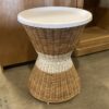 Ikea Sandhaug Round Rattan Table w/ Steel Tray Top