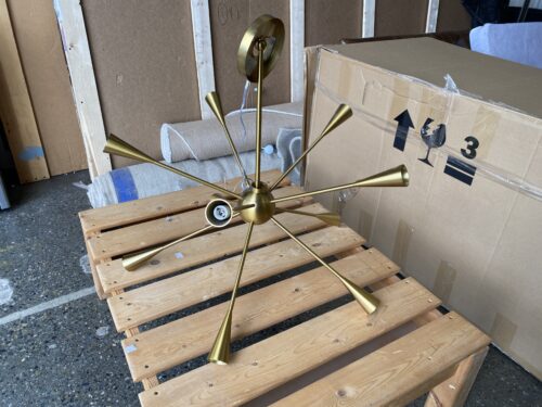 Modern Brass Starburst Light Fixture
