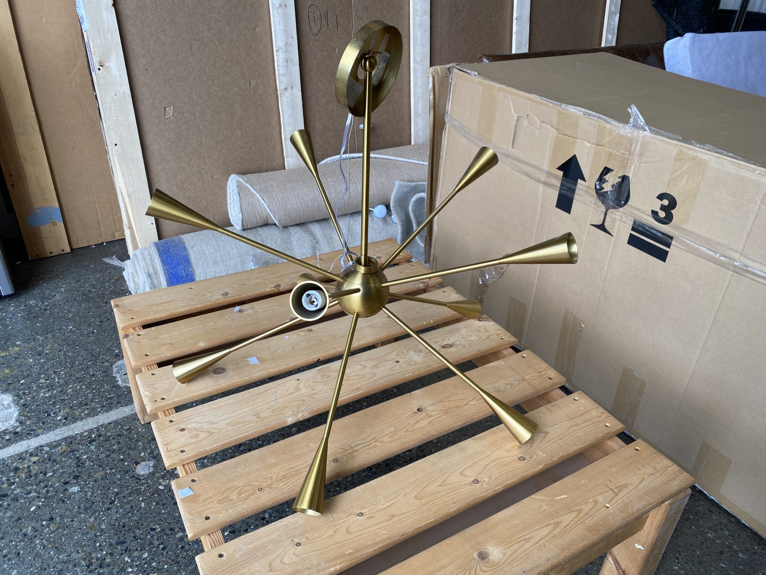 Modern Brass Starburst Light Fixture