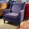 Modern Spartan Purple Wingback Armchair