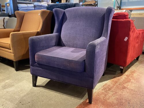 Modern Spartan Purple Wingback Armchair