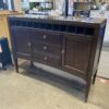 BASSETT Walnut Finished Green Marble Topped Wine Buffet