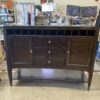 BASSETT Walnut Finished Green Marble Topped Wine Buffet