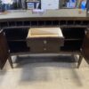 BASSETT Walnut Finished Green Marble Topped Wine Buffet