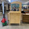 Rippling Grain Swivel Mirror Tallboy Dresser