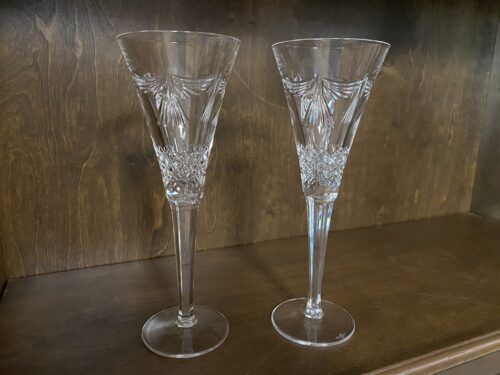 WATERFORD CRYSTAL Peace Toasting Flute Pair