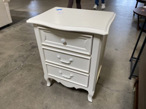 YOUNG AMERICA All White French Style 3 Drawer Nightstand