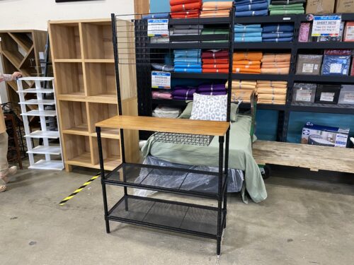 Black Metal and Wood Bakers Counter
