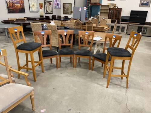 SALOOM Suede Cushioned 6 Piece Chair Set - 2 Counter 4 Dining