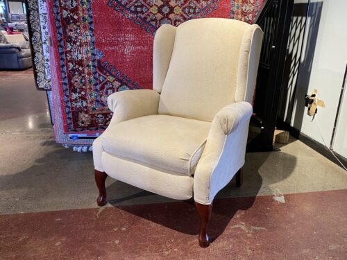 Cream Push-Back Recliner Armchair