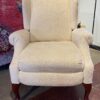 Cream Push-Back Recliner Armchair