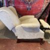 Cream Push-Back Recliner Armchair