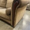 Vintage Style Wood Accented Brown Sofa