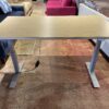 ISE Electric Rising Desk, Blonde & Grey