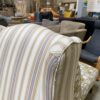 LAURA ASHLEY Purple and Yellow Pinstriped Wingback Chair
