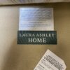 LAURA ASHLEY Purple and Yellow Pinstriped Wingback Chair