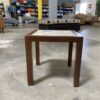 Modern Walnut Framed Travertine End Table