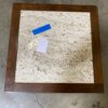 Modern Walnut Framed Travertine End Table