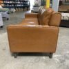 Caramel Faux Leather Recessed Back Sofa
