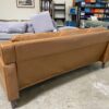 Caramel Faux Leather Recessed Back Sofa