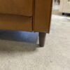 Caramel Faux Leather Recessed Back Sofa