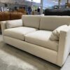 Off-White Canvas Metal Frame Sofa