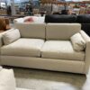 Off-White Canvas Metal Frame Sofa
