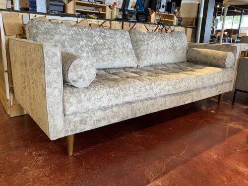 NEW! JOYBIRD Briar Sofa - Light Grey Crushed Velvet
