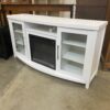 TWIN STAR Rossville White TV Stand and Faux Fireplace