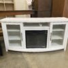 TWIN STAR Rossville White TV Stand and Faux Fireplace